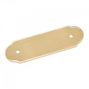 RK International [BP-7818] Solid Brass Cabinet Backplate - Plain Bow Pull - Polished Brass Finish - 4 1/2" L - 3" Centers