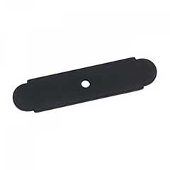 RK International [BP-7819-BL] Solid Brass Cabinet Knob Backplate - Small Smooth Plate w/ One Hole - Black Finish - 3 1/2&quot; L