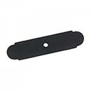 RK International [BP-7819-BL] Solid Brass Cabinet Knob Backplate - Small Smooth Plate w/ One Hole - Black Finish - 3 1/2" L