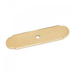 RK International [BP-7819] Solid Brass Cabinet Knob Backplate - Small Smooth Plate w/ One Hole - Polished Brass Finish - 3 1/2&quot; L