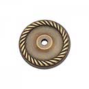 RK International [BP-7820-AE] Solid Brass Cabinet Knob Backplate - Rope Edge Single Hole - Antique English Finish - 1 5/8" Dia.