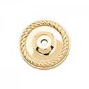 RK International [BP-7820] Solid Brass Cabinet Knob Backplate - Rope Edge Single Hole - Polished Brass Finish - 1 5/8" Dia.