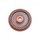 RK International [BP-7820-DC] Solid Brass Cabinet Knob Backplate - Rope Edge Single Hole - Distressed Copper Finish - 1 5/8" Dia.