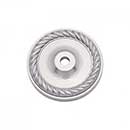 RK International [BP-7820-P] Solid Brass Cabinet Knob Backplate - Rope Edge Single Hole - Satin Nickel Finish - 1 5/8&quot; Dia.
