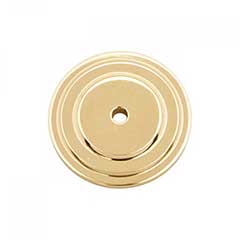 RK International [BP-7821] Solid Brass Cabinet Knob Backplate - Plain Single Hole - Polished Brass Finish - 1 5/8&quot; Dia.