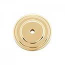 RK International [BP-7821] Solid Brass Cabinet Knob Backplate - Plain Single Hole - Polished Brass Finish - 1 5/8" Dia.