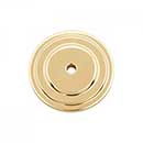 RK International [BP-7821] Solid Brass Cabinet Knob Backplate - Plain Single Hole - Polished Brass Finish - 1 5/8&quot; Dia.