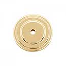 RK International [BP-7821] Solid Brass Cabinet Knob Backplate - Plain Single Hole - Polished Brass Finish - 1 5/8&quot; Dia.