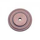 RK International [BP-7821-DC] Solid Brass Cabinet Knob Backplate - Plain Single Hole - Distressed Copper Finish - 1 5/8" Dia.