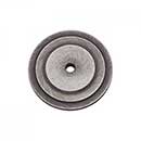 RK International [BP-7821-DN] Solid Brass Cabinet Knob Backplate - Plain Single Hole - Distressed Nickel Finish - 1 5/8&quot; Dia.