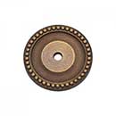 RK International [BP-7822-AE] Solid Brass Cabinet Knob Backplate - Beaded Single Hole - Antique English Finish - 1 5/8&quot; Dia.