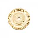 RK International [BP-7822] Solid Brass Cabinet Knob Backplate - Beaded Single Hole - Polished Brass Finish - 1 5/8" Dia.
