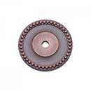 RK International [BP-7822-DC] Solid Brass Cabinet Knob Backplate - Beaded Single Hole - Distressed Copper Finish - 1 5/8" Dia.