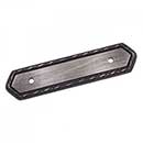 RK International [BP-7824-DN] Solid Brass Cabinet Pull Backplate - Deco-Leaf Edge - Distressed Nickel Finish - 5" L - 3" Centers