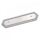 RK International [BP-7824-P] Solid Brass Cabinet Pull Backplate - Deco-Leaf Edge - Satin Nickel Finish - 5" L - 3" Centers