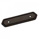 RK International [BP-7824-RB] Solid Brass Cabinet Pull Backplate - Deco-Leaf Edge - Oil Rubbed Bronze Finish - 5" L - 3" Centers