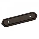 RK International [BP-7824-RB] Solid Brass Cabinet Pull Backplate - Deco-Leaf Edge - Oil Rubbed Bronze Finish - 5&quot; L - 3&quot; Centers