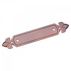 RK International [BP-7905-DC] Solid Brass Cabinet Pull Backplate - Spade  Ends - Distressed Copper Finish - 5 1/4 L - 3 Centers