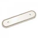 RK International [BP-1792-BPN] Solid Brass Cabinet Pull Backplate - Beaded Oblong - Polished Nickel Finish - 5&quot; L - 3&quot; Centers