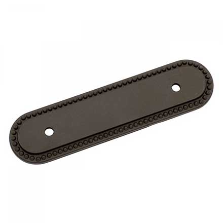 RK International [BP-1792-BRB] Solid Brass Cabinet Pull Backplate - Beaded Oblong - Oil Rubbed Bronze Finish - 5" L - 3" Centers