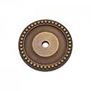RK International [BP-7822-AE] Solid Brass Cabinet Knob Backplate - Beaded Single Hole - Antique English Finish - 1 5/8" Dia.