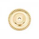 RK International [BP-7822] Solid Brass Cabinet Knob Backplate - Beaded Single Hole - Polished Brass Finish - 1 5/8" Dia.