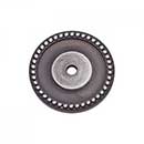 RK International [BP-7822-DN] Solid Brass Cabinet Knob Backplate - Beaded Single Hole - Distressed Nickel Finish - 1 5/8" Dia.