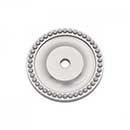 RK International [BP-7822-P] Solid Brass Cabinet Knob Backplate - Beaded Single Hole - Satin Nickel Finish - 1 5/8" Dia.