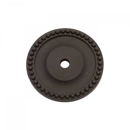 RK International [BP-7822-RB] Solid Brass Cabinet Knob Backplate - Beaded Single Hole - Oil Rubbed Bronze Finish - 1 5/8" Dia.