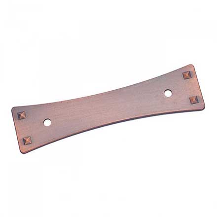 RK International [BP-7902-DC] Solid Brass Cabinet Pull Backplate - Bent Rectangle - Distressed Copper Finish - 4 1/2" L - 3" Centers