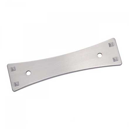 RK International [BP-7902-P] Solid Brass Cabinet Pull Backplate - Bent Rectangle - Satin Nickel Finish - 4 1/2" L - 3" Centers