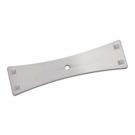 RK International [BP-7903-P] Solid Brass Cabinet Knob Backplate - Bent Rectangle w/ One Hole - Satin Nickel Finish - 4 1/2" L