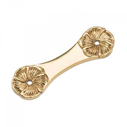 RK International [BP-383] Solid Brass Cabinet Pull Backplate - Daisy - Polished Brass Finish - 3 3/4" L
