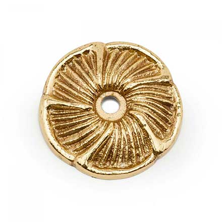 RK International [BP-483] Solid Brass Cabinet Knob Backplate - Daisy - Polished Brass Finish - 1 1/2" Dia.