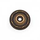 RK International [BP-489-AE] Solid Brass Cabinet Knob Backplate - Small Flat Deco-Leaf - Antique English Finish - 1 1/4" Dia.
