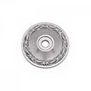 RK International [BP-489-P] Solid Brass Cabinet Knob Backplate - Small Flat Deco-Leaf - Satin Nickel Finish - 1 1/4" Dia.