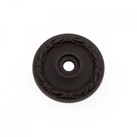 RK International [BP-489-RB] Solid Brass Cabinet Knob Backplate - Small Flat Deco-Leaf - Oil Rubbed Bronze Finish - 1 1/4" Dia.