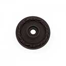 RK International [BP-489-RB] Solid Brass Cabinet Knob Backplate - Small Flat Deco-Leaf - Oil Rubbed Bronze Finish - 1 1/4" Dia.
