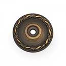 RK International [BP-490-AE] Solid Brass Cabinet Knob Backplate - Large Flat Deco-Leaf - Antique English Finish - 1 1/2&quot; Dia.