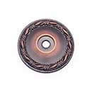 RK International [BP-490-DC] Solid Brass Cabinet Knob Backplate - Large Flat Deco-Leaf - Distressed Copper Finish - 1 1/2&quot; Dia.