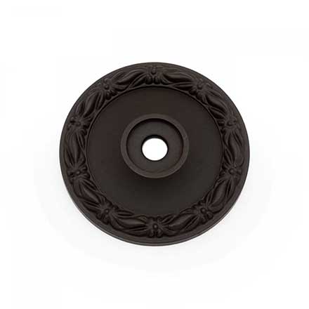 RK International [BP-490-RB] Solid Brass Cabinet Knob Backplate - Large Flat Deco-Leaf - Oil Rubbed Bronze Finish - 1 1/2" Dia.