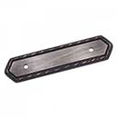 RK International [BP-7824-DN] Solid Brass Cabinet Pull Backplate - Deco-Leaf Edge - Distressed Nickel Finish - 5&quot; L - 3&quot; Centers