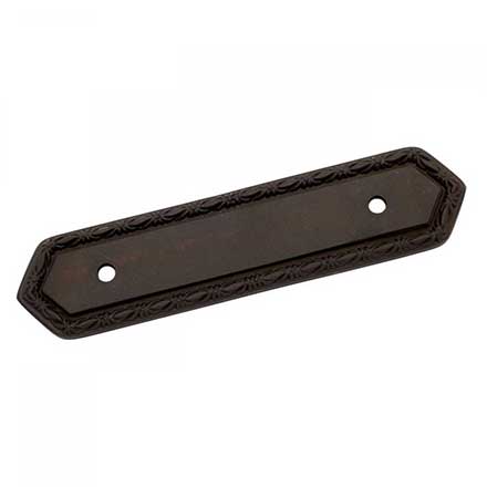 RK International [BP-7824-RB] Solid Brass Cabinet Pull Backplate - Deco-Leaf Edge - Oil Rubbed Bronze Finish - 5" L - 3" Centers