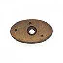RK International [BP-488-AE] Solid Brass Cabinet Knob Backplate - Distressed Oval - Antique English Finish - 1 1/2&quot; L