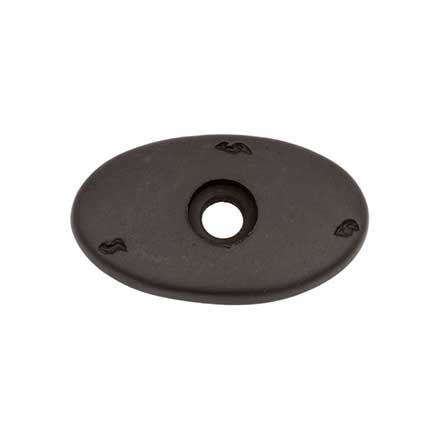 RK International [BP-488-RB] Solid Brass Cabinet Knob Backplate - Distressed Oval - Oil Rubbed Bronze Finish - 1 1/2&quot; L