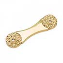 RK International [BP-382] Solid Brass Cabinet Pull Backplate - Flower - Polished Brass Finish - 3 3/4&quot; L