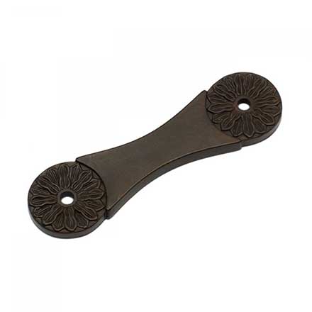 RK International [BP-382-RB] Solid Brass Cabinet Pull Backplate - Flower - Oil Rubbed Bronze Finish - 3 3/4" L