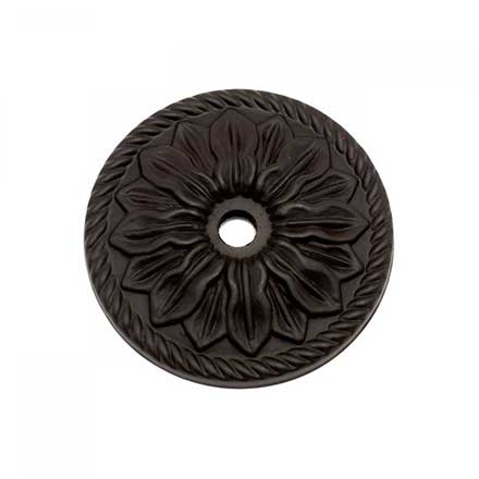 RK International [BP-482-RB] Solid Brass Cabinet Knob Backplate - Flower - Oil Rubbed Bronze Finish - 1 1/2" Dia.