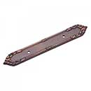 RK International [BP-384-DC] Solid Brass Cabinet Pull Backplate - Ornate Edge - Distressed Copper Finish - 7 3/16" L - 3" Centers