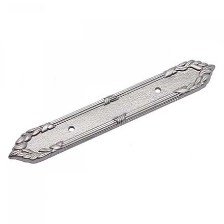 RK International [BP-384-P] Solid Brass Cabinet Pull Backplate - Ornate Edge - Satin Nickel Finish - 7 3/16" L - 3" Centers